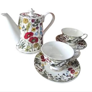 Grace Teaware Fine Porcelain Floral 5 Piece Tea Set